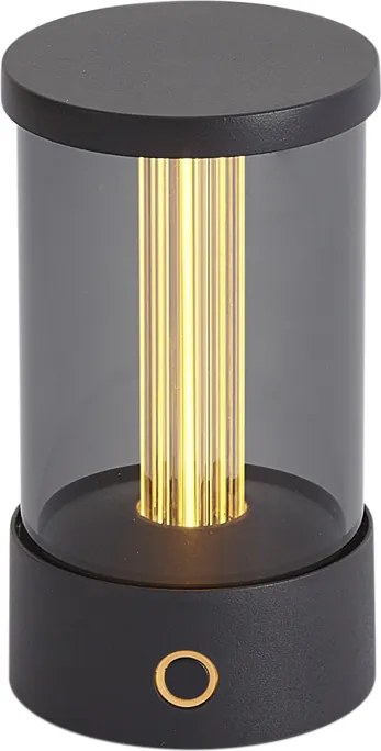 Vonkajšia stolná lampa čierna nabíjateľná vrátane nabíjacej stanice IP65 - Grill