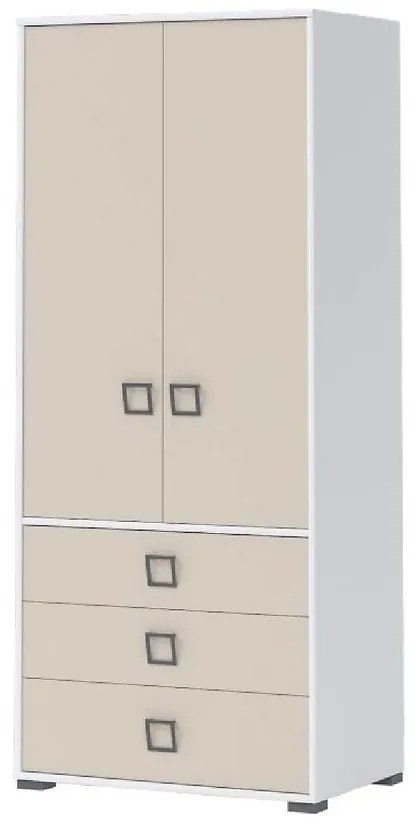 Skriňa 2D3S Kiki G23-BE/KI-01 white/sand