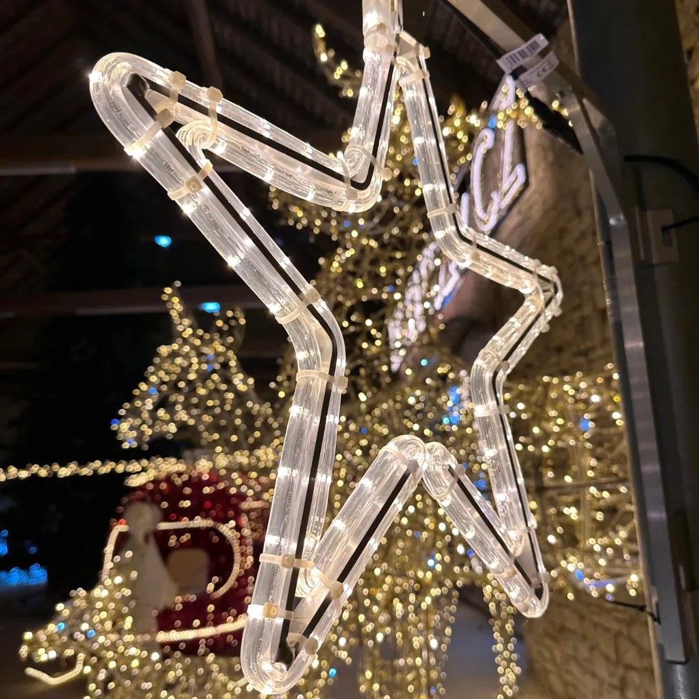 DECOLED LED světelná hvězda, sada na VO, 45 cm, teple bílá