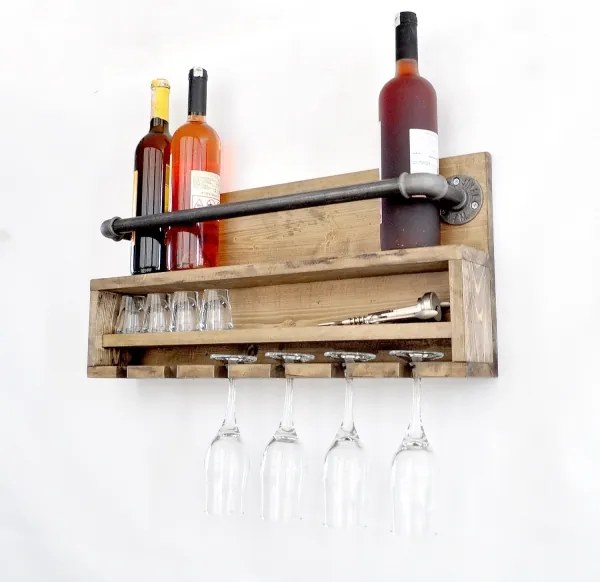 Kuchynská nástenná polica BORU 28x60 cm smrek/borovica