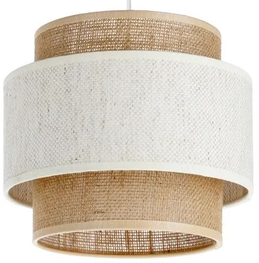 Závesný luster BOHO na lanku 1xE27/60W/230V, priemer 20 cm, krémová/juta