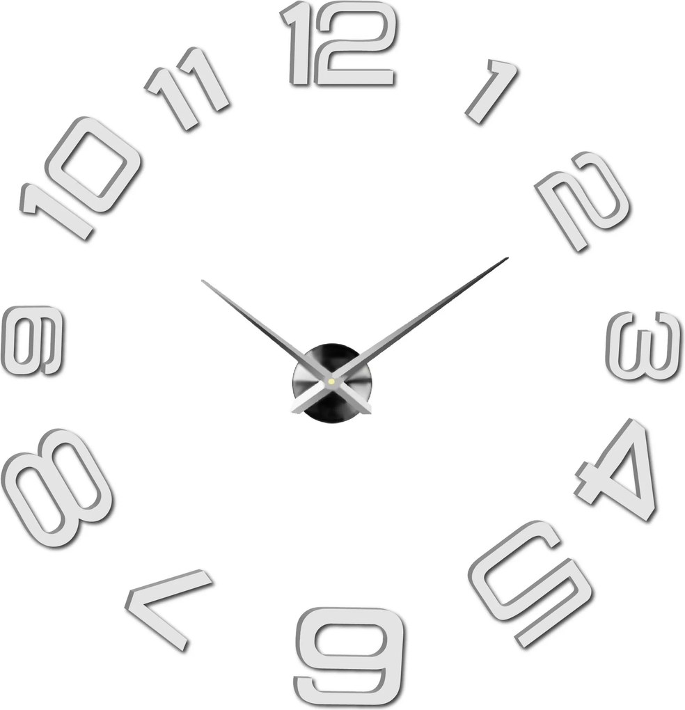 SENTOP | Moderné nalepovacie nástenné hodiny | 3D hodiny 12S053-Wanduhr HEU- analógové