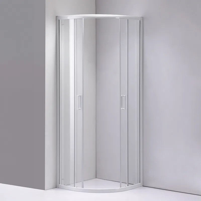 BPS-koupelny Štvrťkruhový sprchový kút HYD-RK94B 90x90 cm biela/transparent + vanička HYD-RSV-ST01B biela