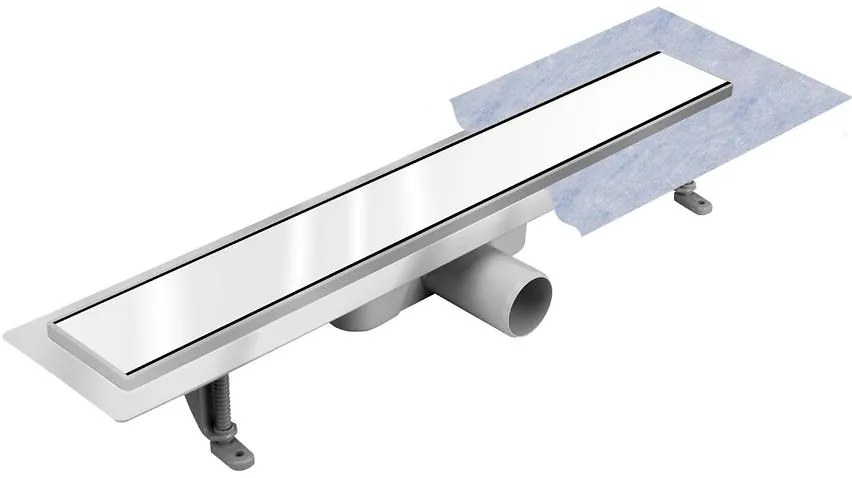 Odtokový žľab Inox Biele sklo 800