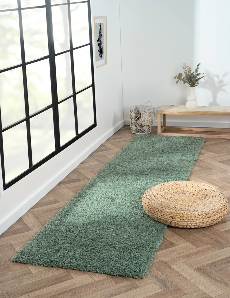 Behúň My Shaggy hellgrün, 80x250, zelená, chodba / predsieň, My Flair