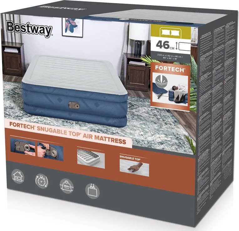 Bestway samonafukovací kempingový matrac pre 2 osoby, nosnosť 350 kg, 203 x 152 cm 69075