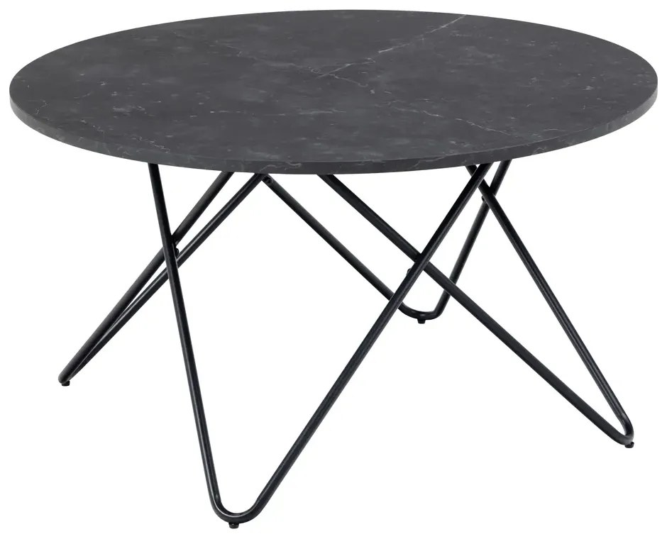 Konferenčný stolík Wyre 80 cm čierny mramor