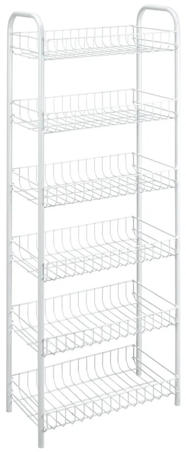 Biely kovový úložný regál 41x104 cm Monaco – Metaltex