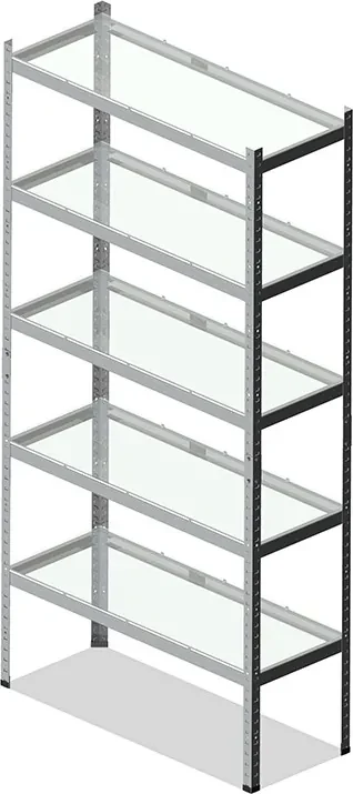 Bestent Kovový Regál Série PRIMO 180x100x40 5 políc Nosnosť 500 KG- Pozinkovaný