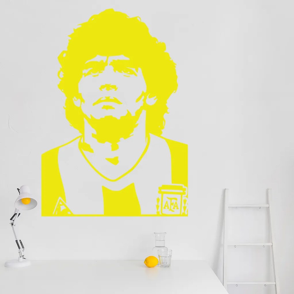 Veselá Stena Samolepka Diego Maradona Farba: zelená, Veľkosť: 40 x 28 cm