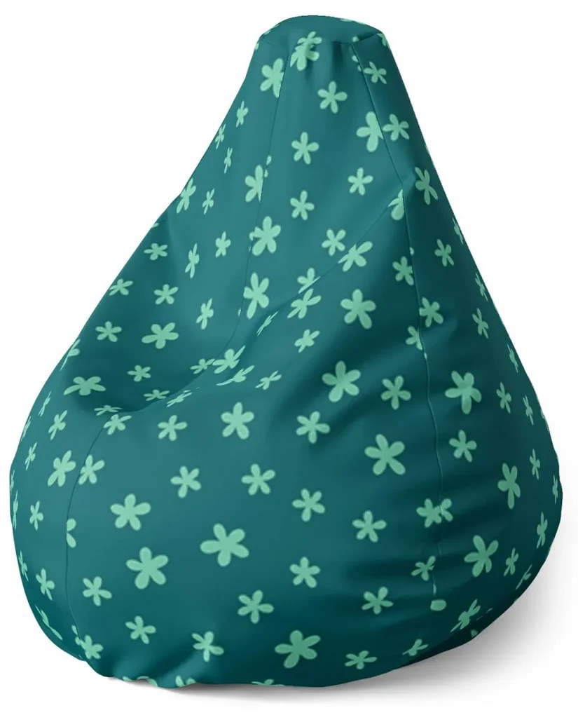 Sablio Sedací vak Pear Zelené Hviezdy - 70 x 95 x 15 cm