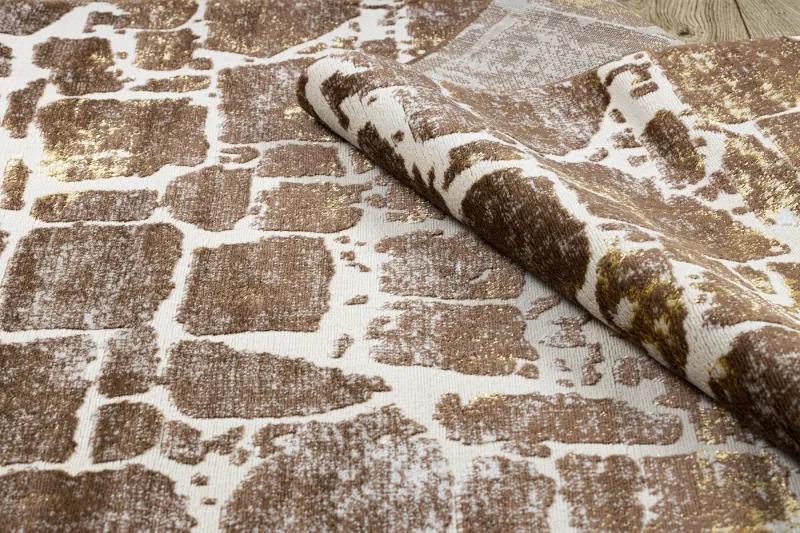 Moderný MEFE koberec 6184 Dlažba tehla - Štrukturálny, dve vrstvy rúna tmavo-béžová Veľkosť: 160x220 cm
