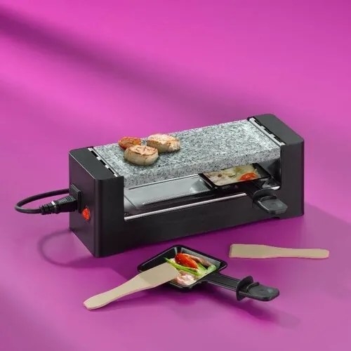 Kela Raclette/kameň Tomül granit black, pre 2 osoby, čierna, 33 x 11 x 11,5 cm