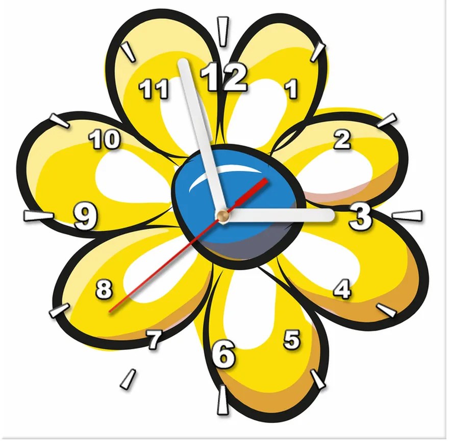 Gario Obraz s hodinami Citrónový kvietok Rozmery: 30 x 30 cm