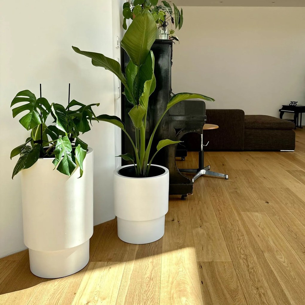 Kvetináč ESCADA, sklolaminát, výška 60 cm, biely