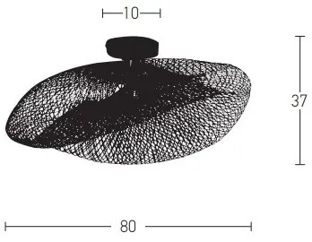 Zambelis 19109 - Luster prisadený 1xE27/40W/230V bambus/čierna