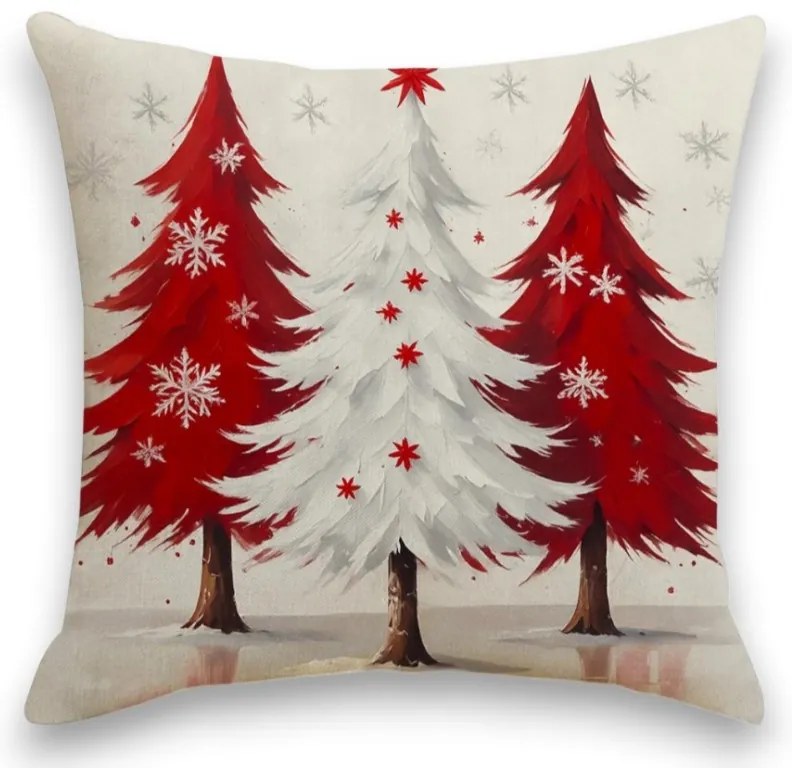 Vianočná obliečka na vankúš RED FOREST 45x45 cm, béžový