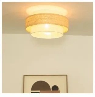 Stropné svietidlo BOHO 1xE27/60W/230V priemer 40 cm juta/krémová