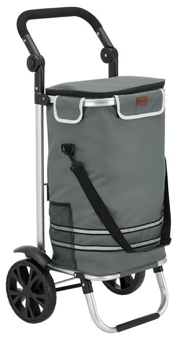 Nákupný vozík 3 v 1 – objem 56 l, sivý