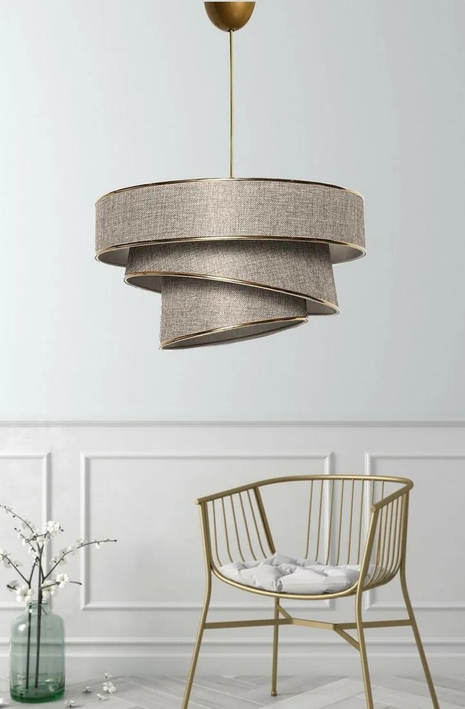Závesný luster Couper - Beige, Gold