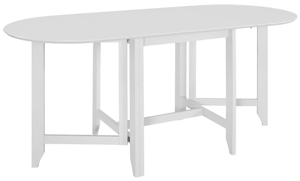 vidaXL Rozkladací jedálenský stôl biely (75-180)x75x74 cm MDF