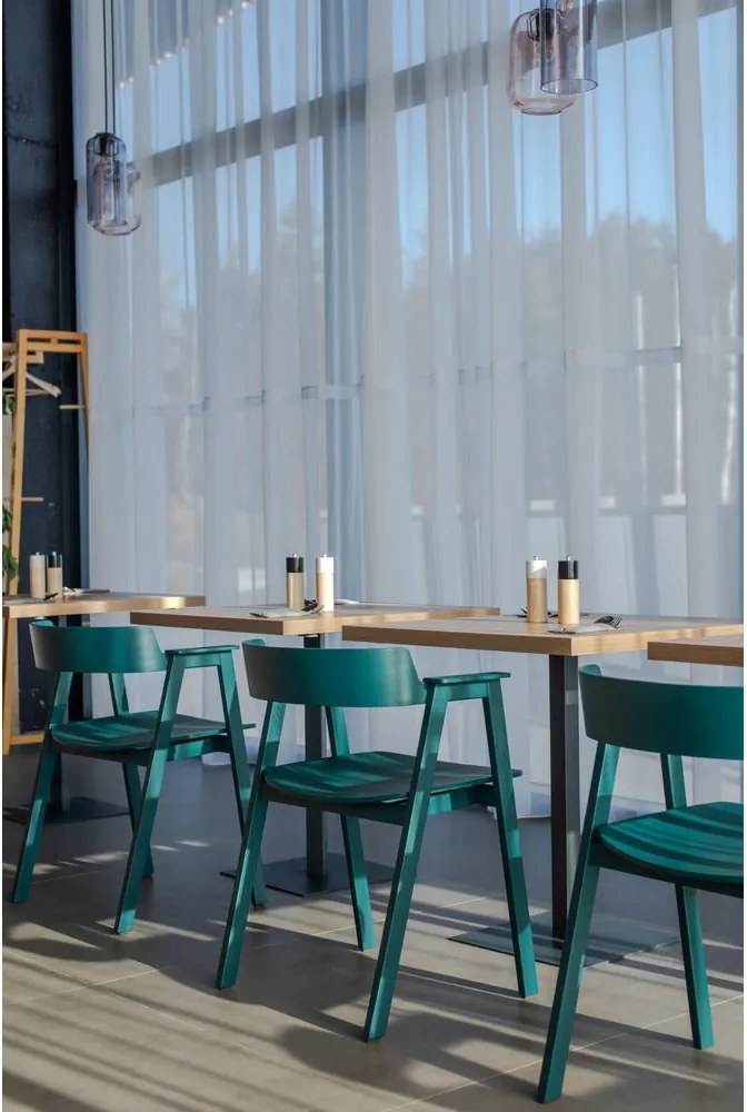 Jedálenská stolička s podrúčkami z dubového dreva v petrolejovej farbe Flip – Gazzda