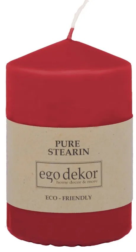 Červená sviečka Eco candles by Ego dekor Top, doba horenia 25 h