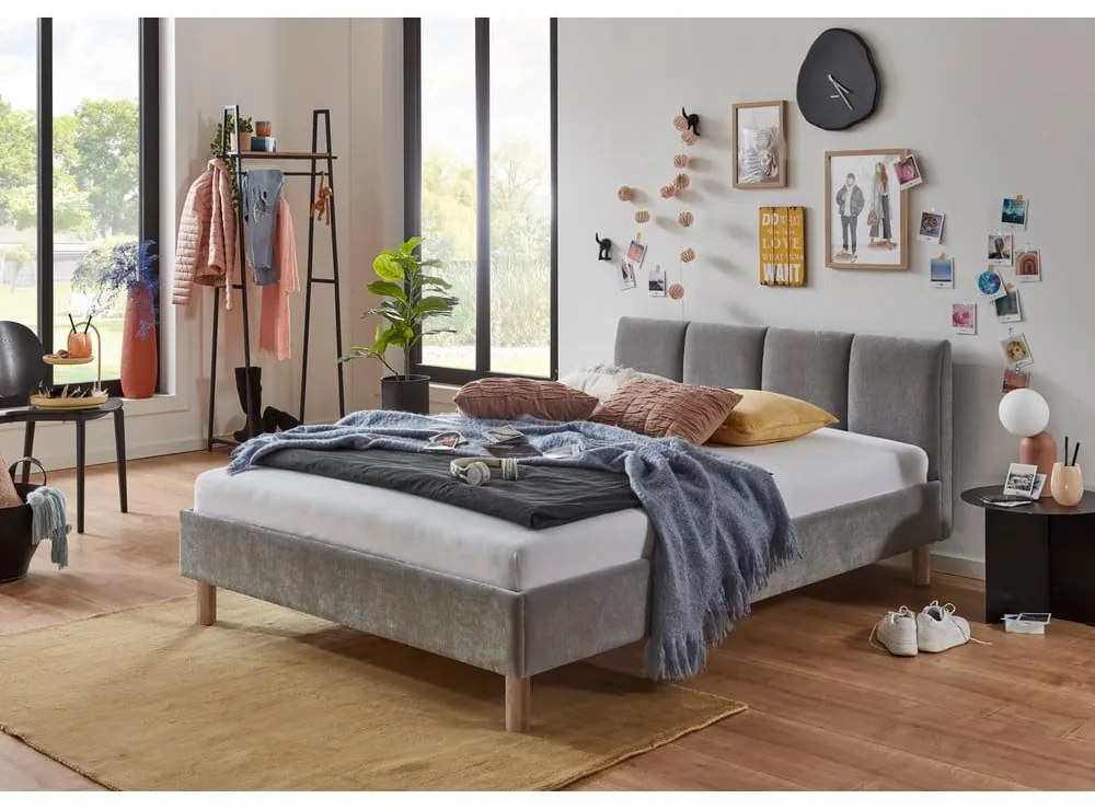 Sivá čalúnená jednolôžková posteľ bez roštu 120x200 cm Joker – Meise Möbel