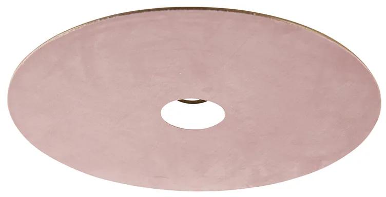 Velúrové ploché tienidlo ružové so zlatom 45 cm