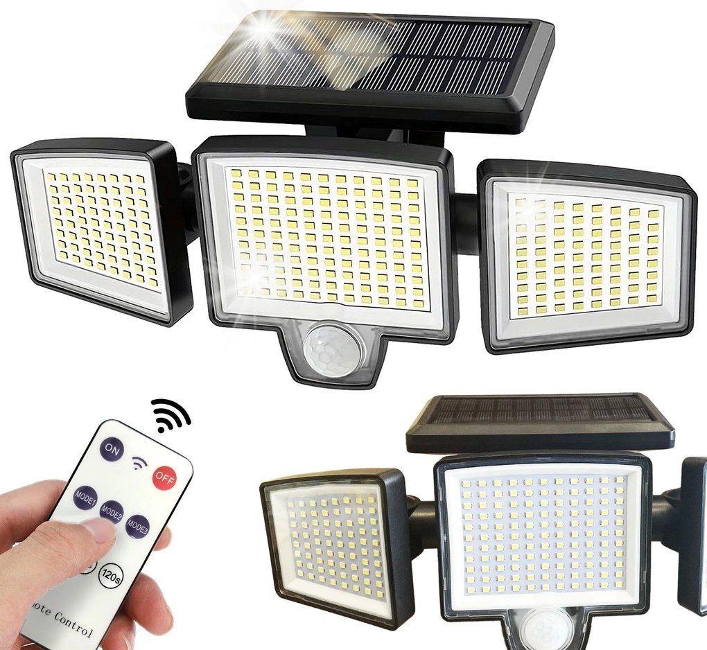 Bluegarden Bluegarden, LED solárna lampa so senzorom pohybu 7W 6500K P60262, OGR-08398