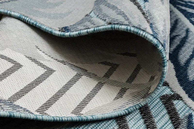 Kusový koberec Botanic 65242 Feathers aqua – na von aj na doma, 157x220, modrá, chodba / predsieň, Dywany Łuszczów