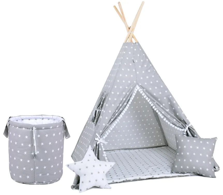 ELIS DESIGN Teepee stan set Sivý varianta: premium + ZĽAVOVÝ KÓD -20 %
