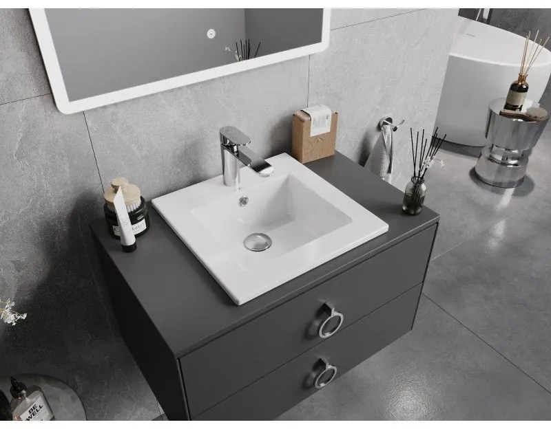 Mexen Atena, umývadlo na zapustenie do dosky 41 x 41 cm, biela, 25014100