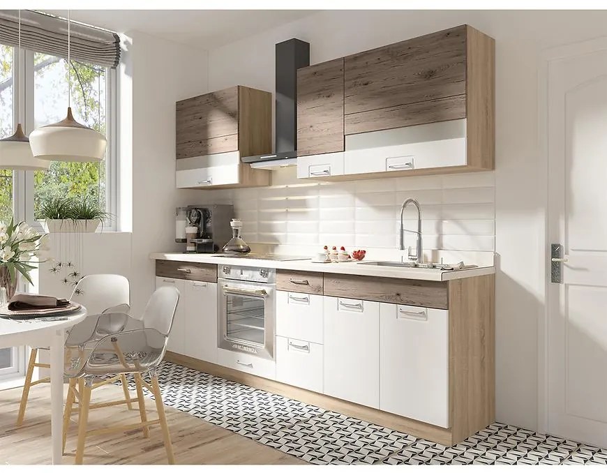 Kuchynská linka Econo 260 C plus sonoma/biely/san remo