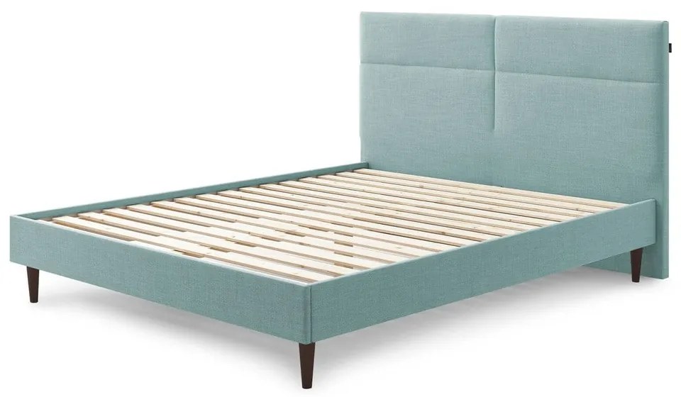 Tyrkysovomodrá dvojlôžková posteľ Bobochic Paris Elyna Dark, 180 x 200 cm