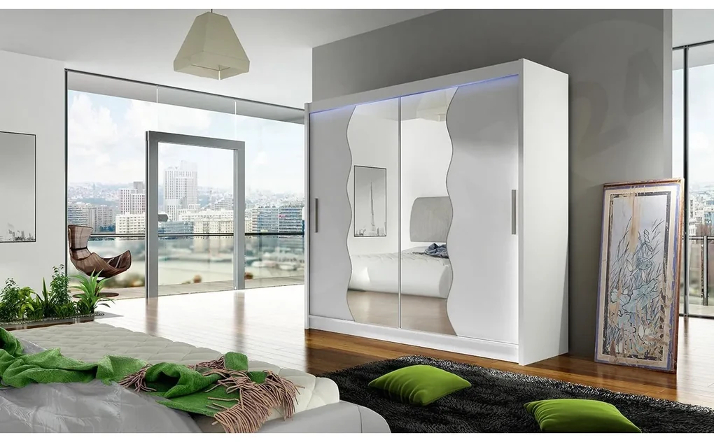 Skriňa London X, Farby: choco, Osvetlenie: osvetlenie LED RGB - farebné