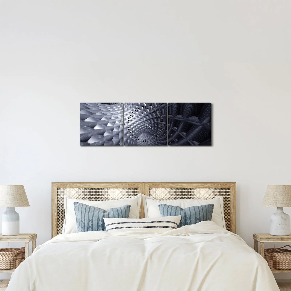 Obraz - Abstrakcia 3D (s hodinami) (90x30 cm)