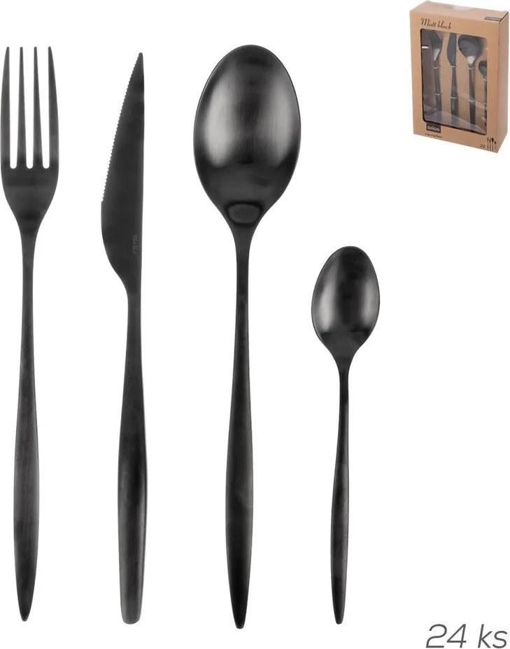 Čierny antikoro príbor 24 ks – Orion