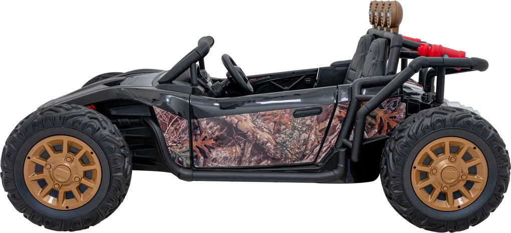 Ramiz Detská pretekárska bugina na batérie 5 Čierna + motory 2x200W + diaľkové ovládanie + zvuková LED dióda + pomalý štart