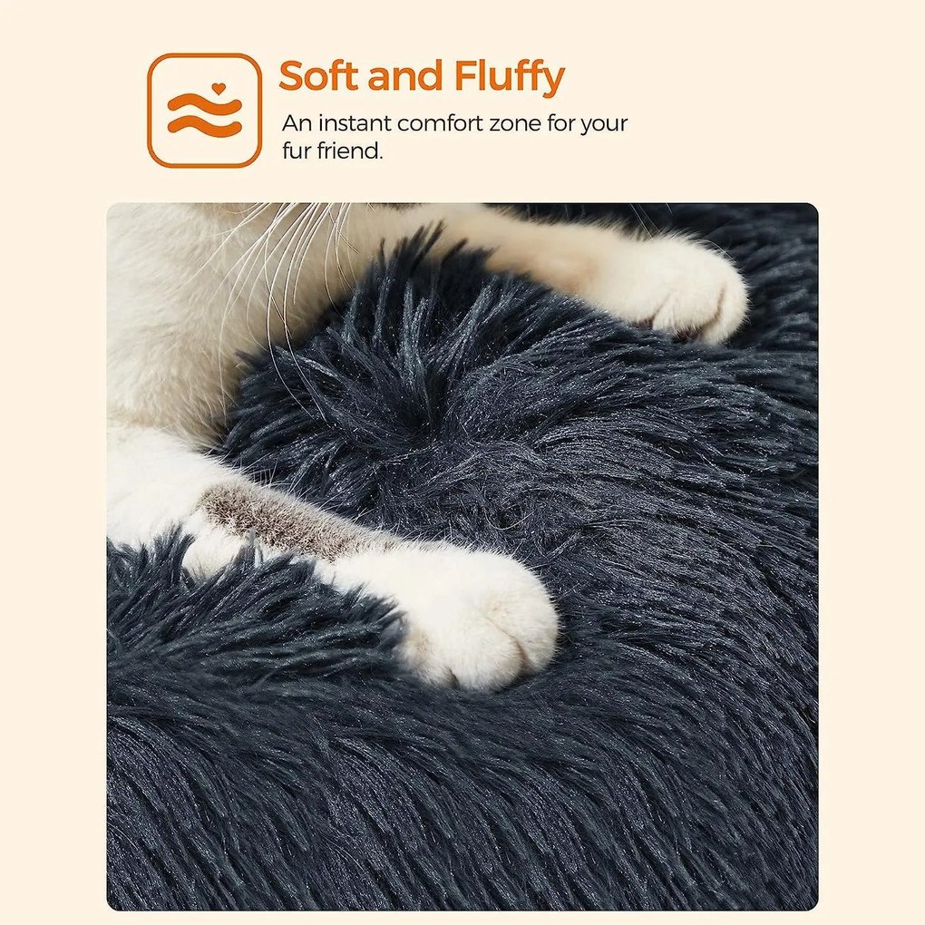 Pelech pre psa, Pelech pre mačky, Mäkký plyšový povrch 60 cm, tmavošedý