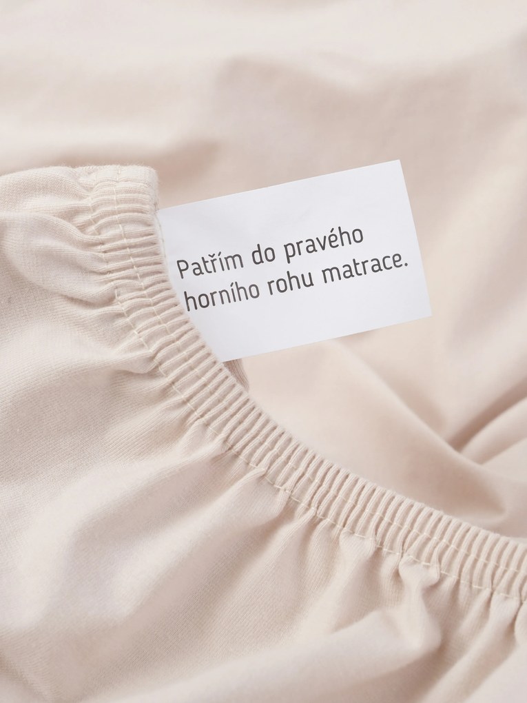 Jersey prostěradlo s elastanem 180 × 200 cm – přírodní