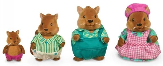 Li'l Woodzeez - Set postavičiek BUSTLEBERRY rodina veveričiek