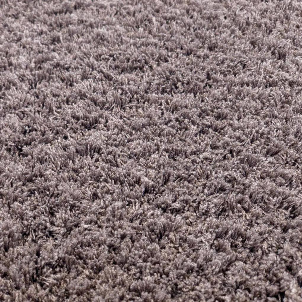 Dekorstudio Okrúhly koberec s dlhým vlasom SOFTSHINE hnedý Priemer koberca: 160cm