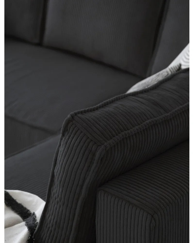 Antracitovosivá menčestrová rozkladacia rohová pohovka (pravý roh/do tvaru "U") Brave Dave – Miuform