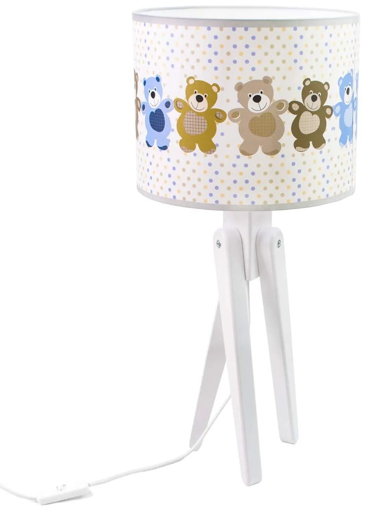HELLUX Stolná detská lampička trojnožka TRIVET, medvedíky