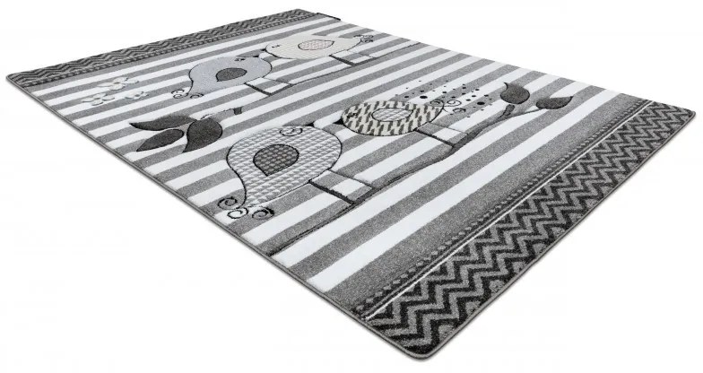 Detský kusový koberec Petit C549 Birds grey, 120x170, šedá, detská izba, Dywany Łuszczów