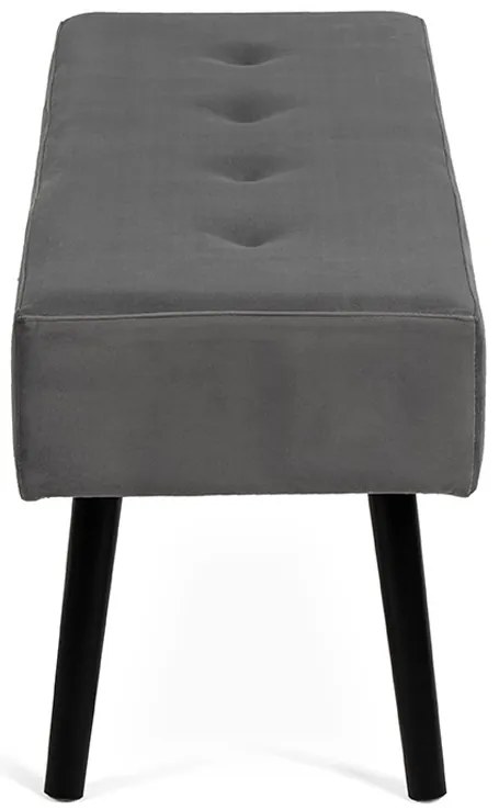 Noela Zamatová lavica s čiernou podnožou MOZA šedá