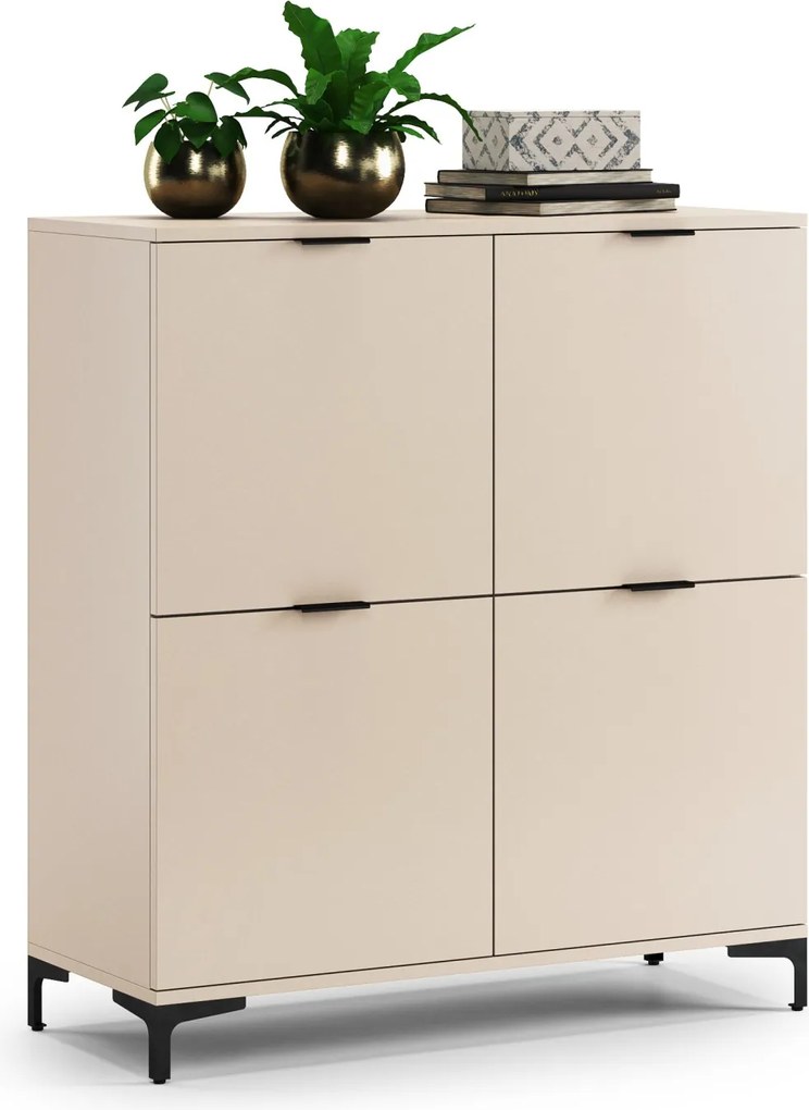 Komoda LANA 02 béžový -STOJACA KOMODA 4-DVEROVÁ