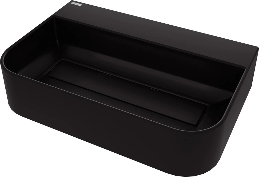 Deante Arnika, granitové umývadlo na dosku 605x405x135 mm, čierna matná, DEA-CQA_NU6S