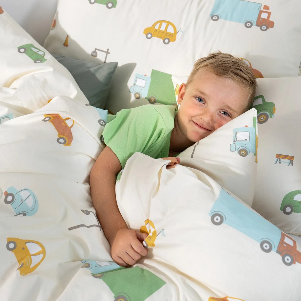 Goldea detská bavlnená obliečka na vankúš - svet autíčok 40 x 40 cm